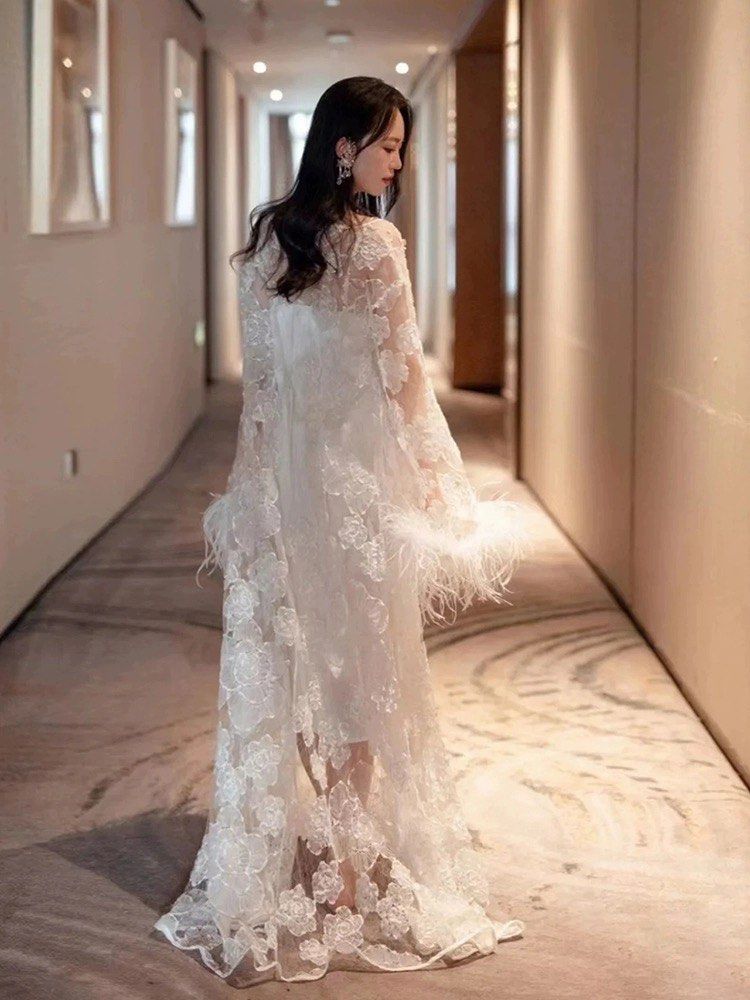 Luxury SIMONE Lace Bridal Robe